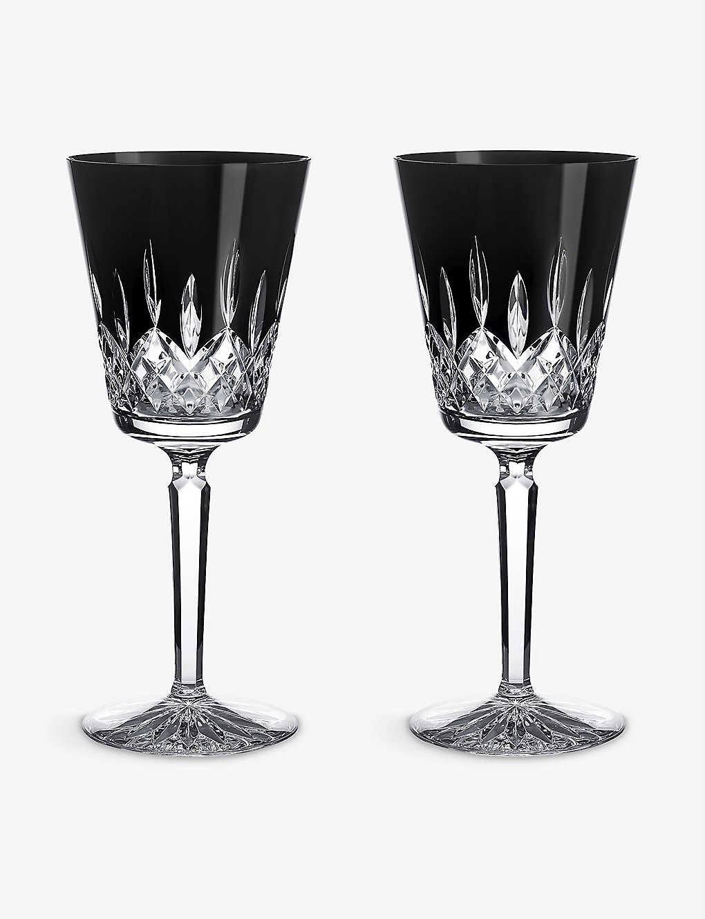 WATERFORD ꥺ⡼ ֥å 顼 ꥹ르֥å 2ĥå Lismore Black large crystal goblets set of two