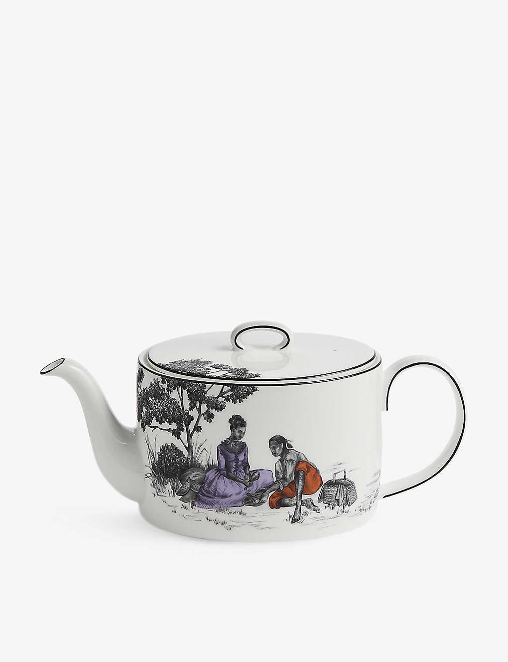 楽天Global HomesWEDGWOOD シェイラ ブリッジズ ハーレム トワレ ドゥ ジュイ ピクニック ボーンチャイナティーポット 100ml Sheila Bridges Harlem Toile De Jouy Picnic bone china teapot 100ml