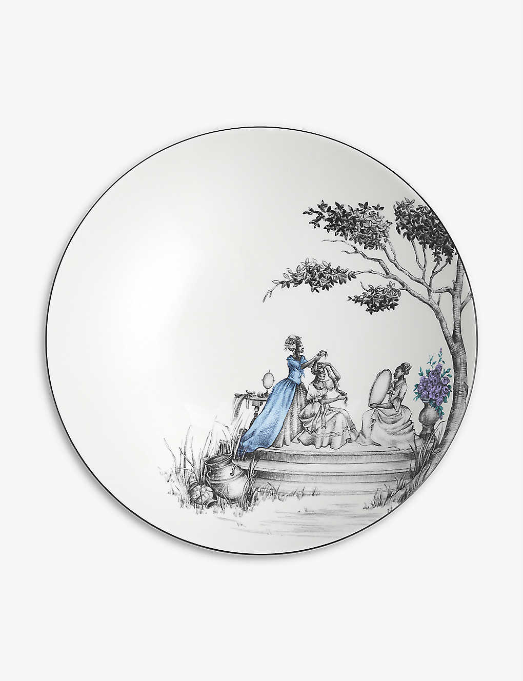 楽天Global HomesWEDGWOOD シェイラ ブリッジズ ハーレム トワル ド ジュイ ボーンチャイナ サービングプレート 33cm Sheila Bridges Harlem Toile de Jouy bone china serving plate 33cm