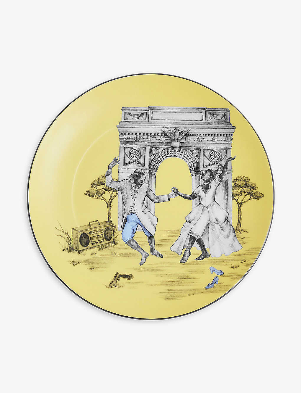 WEDGWOOD VFC ubWY n[ gEhEWC _VO {[`Ci ANZgv[g20cm Sheila Bridges Harlem Toile de Jouy Dancing bone china accent plate 20cm