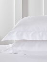 THE WHITE COMPANY ボーダー スーパーキング コットン オックスフォード ピローケース 50×90cm Bordered super-king cotton Oxford pillowcase 50cm x 90cm WHITE