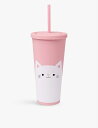 PAPERCHASE キャットプリント リユーザブル トラベルカップ&ストロー 650ml Cat-print reusable travel cup and straw 650ml