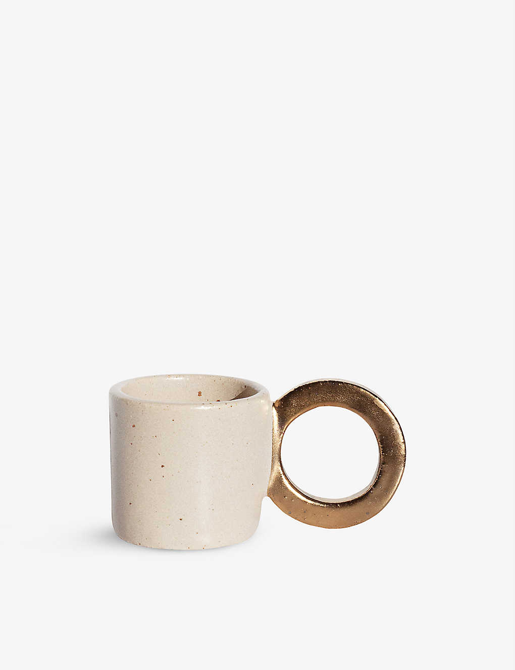 MIYELLE オービタル メタリックハンドル スペクルド セラミック エスプレッソカップ 5cm Orbital metallic-handle speckled ceramic espresso cup 5cm Cream and Gold