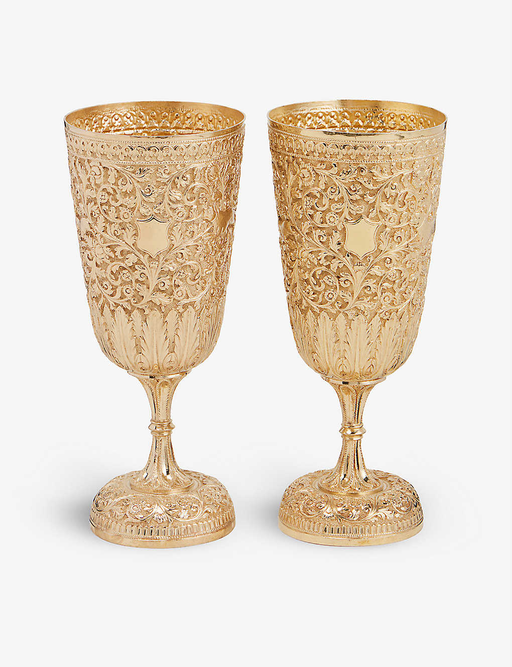 THIS OLD THING LONDON プリラブド エンボス メタルゴブレット 2個パック Pre-loved embossed metal goblets pack of two SILVER