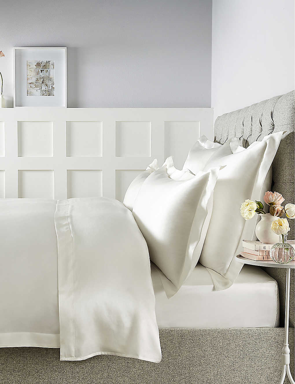 THE WHITE COMPANY オードリー エンペラー シルクデューベイカバー Audley emperor silk duvet cover Chalk