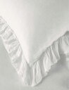 THE WHITE COMPANY カラ ラッフルトリム リネン&ヘンプブレンド エンペラー フラットシーツ Kara ruffled-trimmed linen and hemp-blend emperor flat sheet WHITE