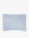 THE WHITE COMPANY カラ ピンストライプ オックスフォード スーパーキング リネンブレンド ピローケース 50×90cm Kara pinstripe oxford super-king linen-blend pillowcase 50cm x 90cm WHITE/BLUE(3)