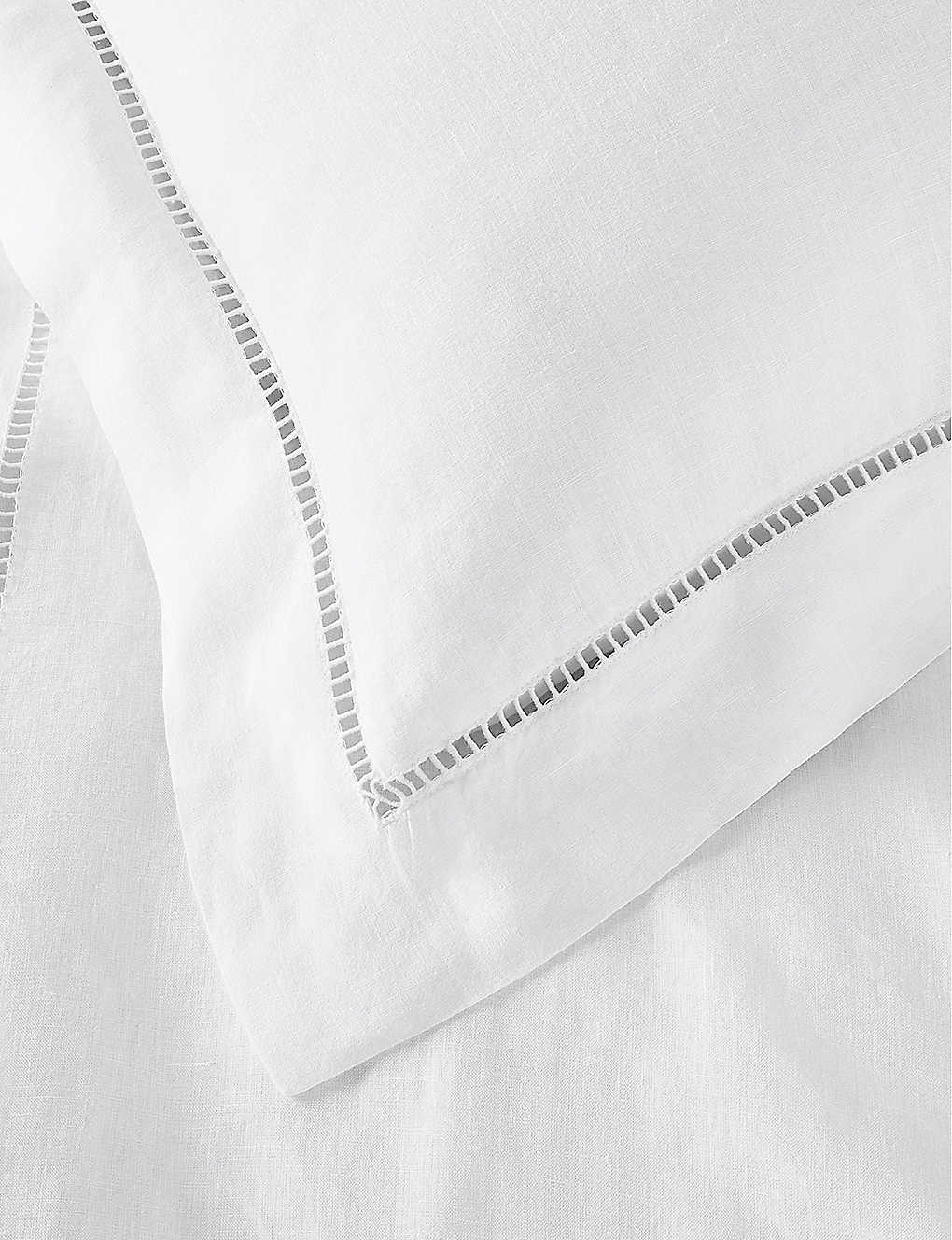 THE WHITE COMPANY サントリーニ スクエア リネン オックスフォード ピローケース 65×65cm Santorini square linen Oxford pillowcase 65cm x 65cm WHITE