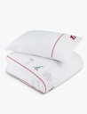 THE LITTLE WHITE COMPANY ロンドン アニマル バスエンブロイダード オーガニックコットン コットベッドセット 200×140cm Lon...