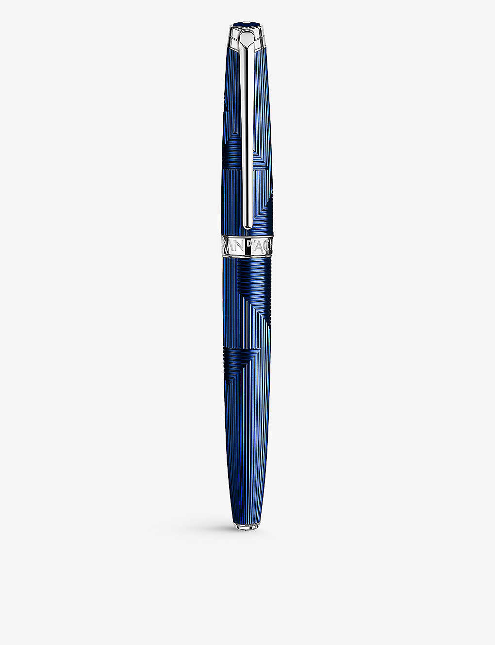 CARAN DACHE Leman Bleu Marin ウェーブパターン ラッカーコート ブラス 万年筆 Leman Bleu Marin wave-pattern lacquer-coated brass fountain pen BLUE
