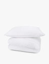 THE LITTLE WHITE COMPANY Arj | |GxbVg Rbg Rbgf[xCZbg Avignon pom pom-embellished cot cotton duvet set WhitePink