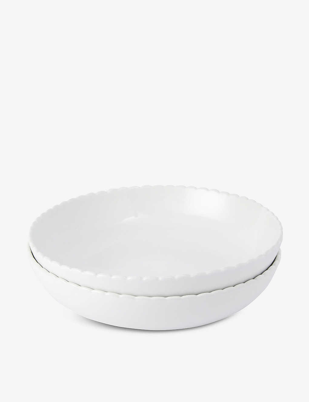 THE WHITE COMPANY XLvgGbW Xg[EFA{E 2Zbg Scalloped-edge stoneware bowls set of two WHITE