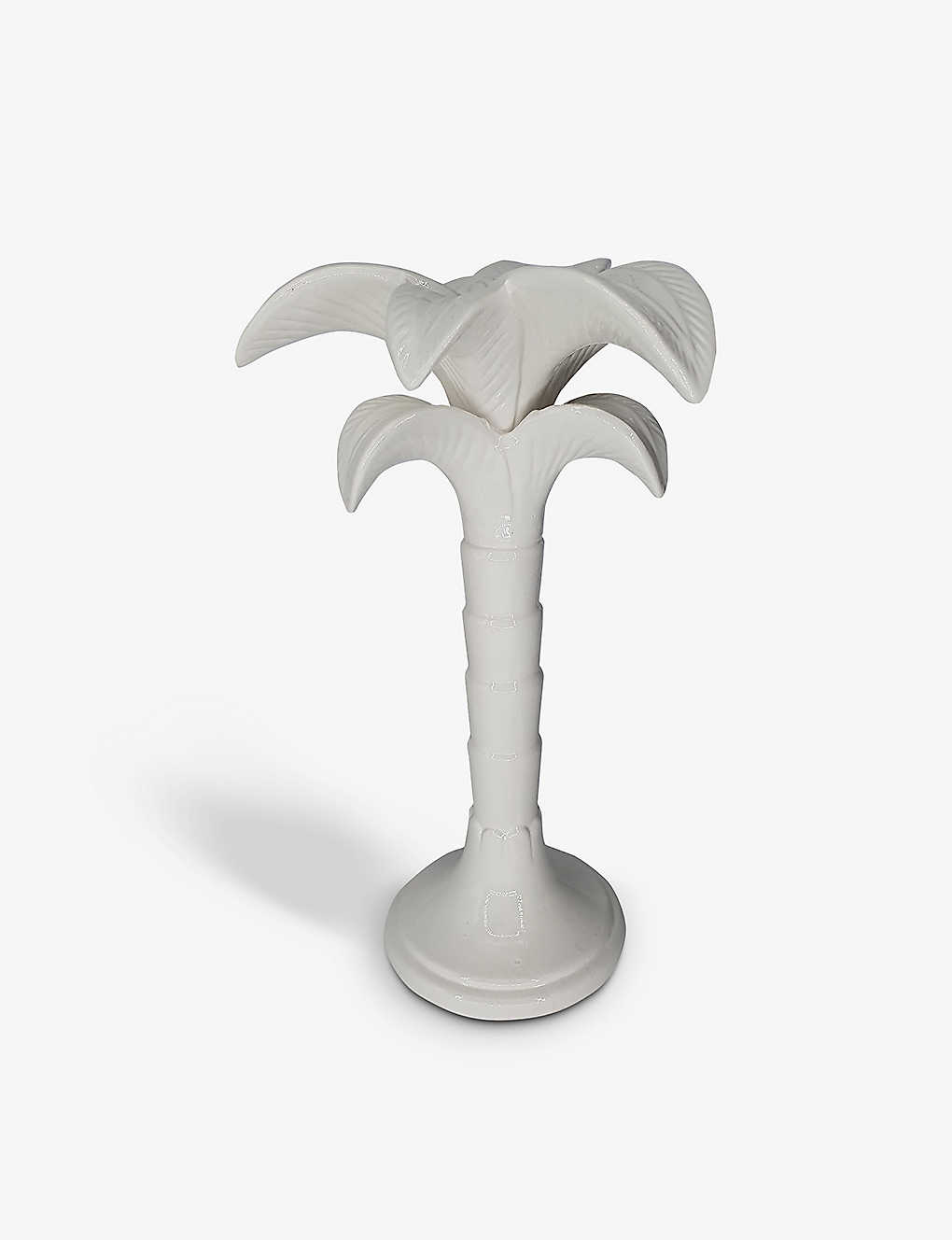 LES OTTOMANS パーム セラミック キャンドルホルダー 25cm Palm ceramic candle holder 25cm WHITE