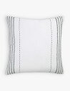 THE WHITE COMPANY o XgCv ~fBA XNGA RbgNbV 50~50cm Bali striped medium square cotton cushion 50cm x 50cm WHITEBLACK