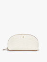 ASPINAL OF LONDON マディソン ロゴエンベリッシュ ジップ グレーンドレザー コスメケース Madison logo-embellished zipped grained-leather cosmetic case WHITE(4)