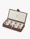 ASPINAL OF LONDON O[hU[ JtN{bNX Grained-leather cufflink box TOBACCO