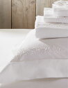 THE WHITE COMPANY アデリーン フローラル エンブロイダード スーパーキング コットンフラットシーツ Adeline floral-embroidered super king cotton flat sheet WHITE