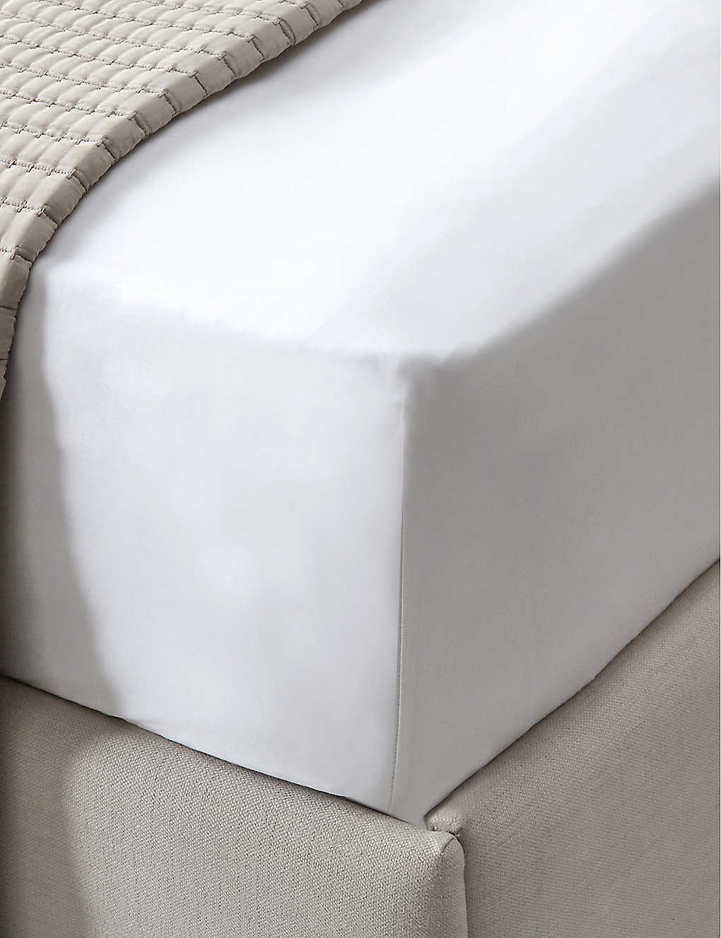 THE WHITE COMPANY Connaught コットン&シルクブレンド キング フラットシーツ Connaught cotton and silk-blend king flat sheet CHALK