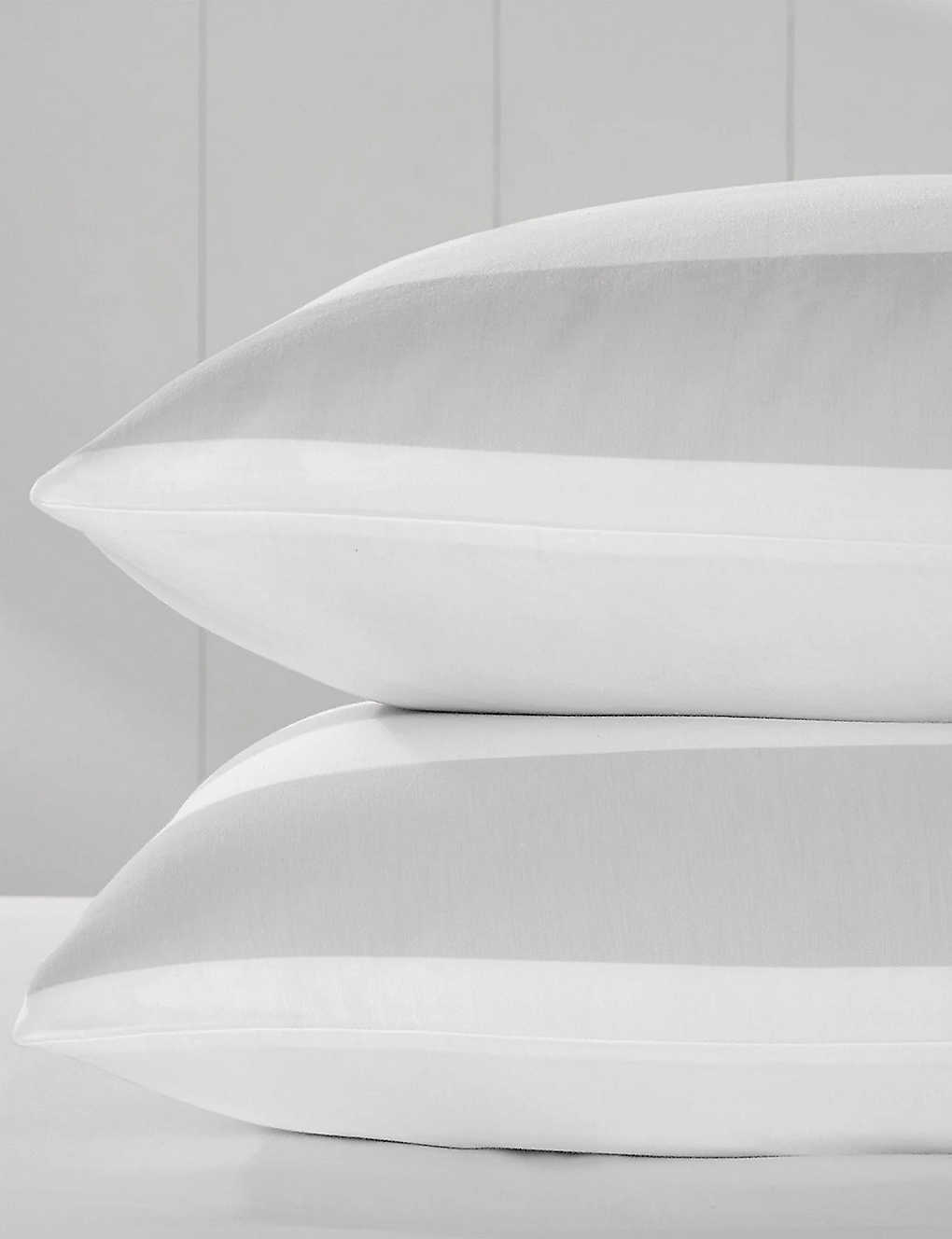 THE WHITE COMPANY マリス ストライプ スタンダード コットン ピローケース50×75cm Maris striped standard cotton pillowcase 50cm x 75cm WHITE/GREY