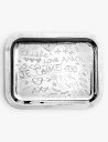 CHRISTOFLE 落書き銀メッキ合金長方形トレイ 26cm x 20cm Graffiti silver-plated alloy rectangular ...