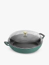 STAUB ホーローコーティング鋳鉄ブレイザー ガラス蓋付 38.8cm Enamel-coated cast-iron braiser with glass ...