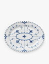 ROYAL COPENHAGEN ブルーフルーテッド フルレース オーバル磁器皿 25cm Blue Fluted Full-Lace oval porcela...
