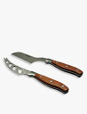 PAXTON & WHITFIELD ロゴ刻印入りステンレススチールチーズナイフ 2本セット Logo-engraved stainless-steel che...