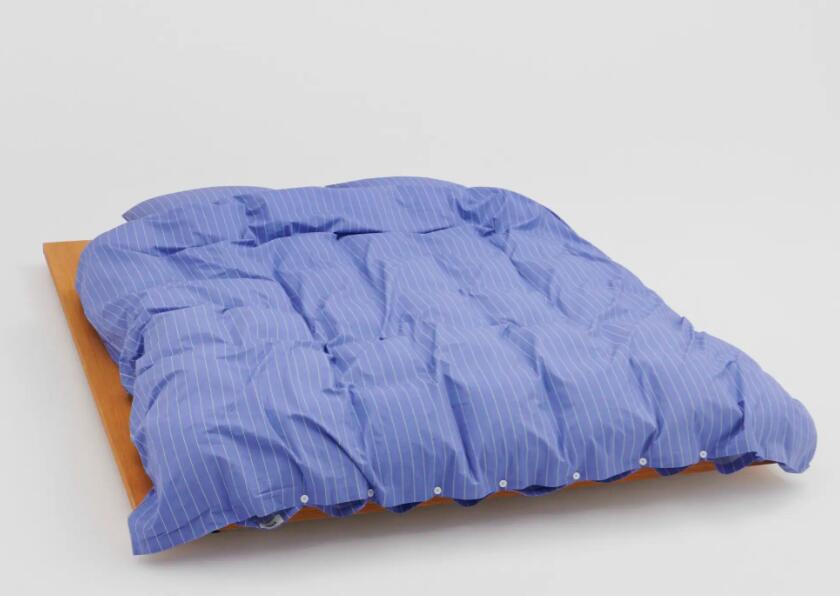 TEKLA ストライププリント オーガニック コットンパーケール ダブルデュベカバー 200cm x 200cm Stripe-print organic cotton-percale double duvet cover 200cm x 200cm BLUE