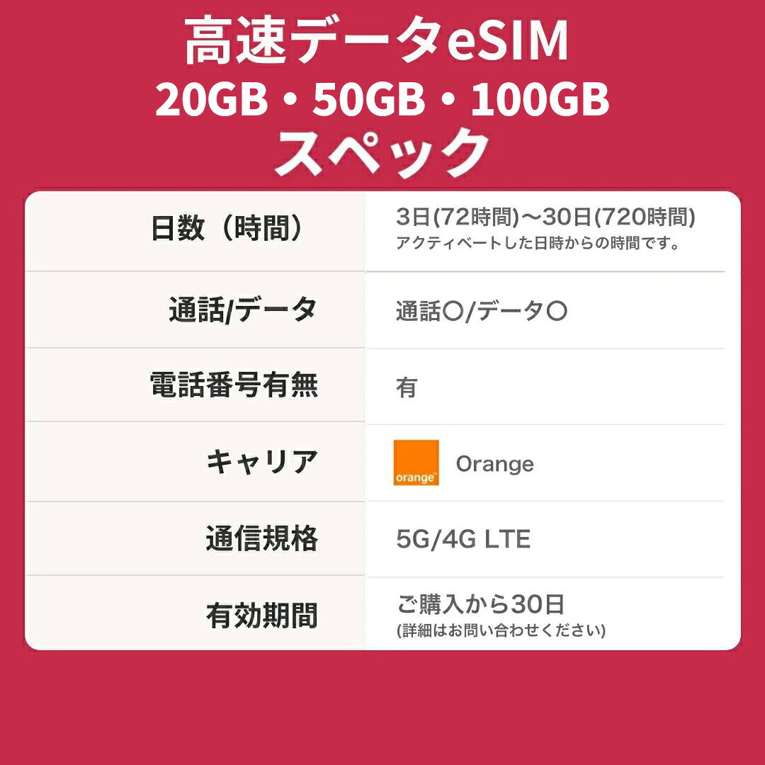 フランスeSIM 無制限 【 選べるプラン！無制限～100GB 1日 2日 3日 4日 5日 7日 10日 15日 20日 30日 データ無制限 】 eSIM フランス イーシム データ通信 無制限 使い放題 留学 旅行 出張 3G 4G 5G iphone android
