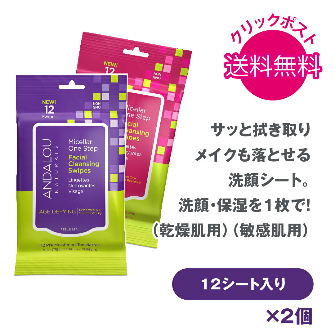 1000円ポッキリ 送料無料 ANDALOU ミセラスワイプ 2種類使い比べセット 各12枚入り 正 ...