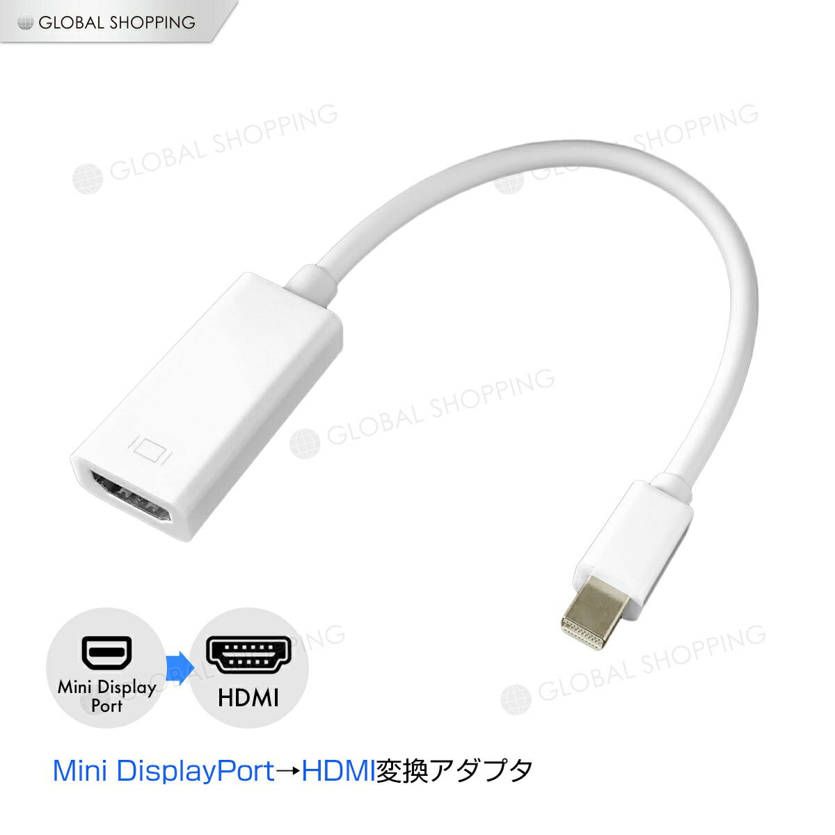 保証付 Mini DisplayPort MiniDP HDMI 変換アダプタ コネクタ ミニディスプレイポート 変換 接続 中継 ..