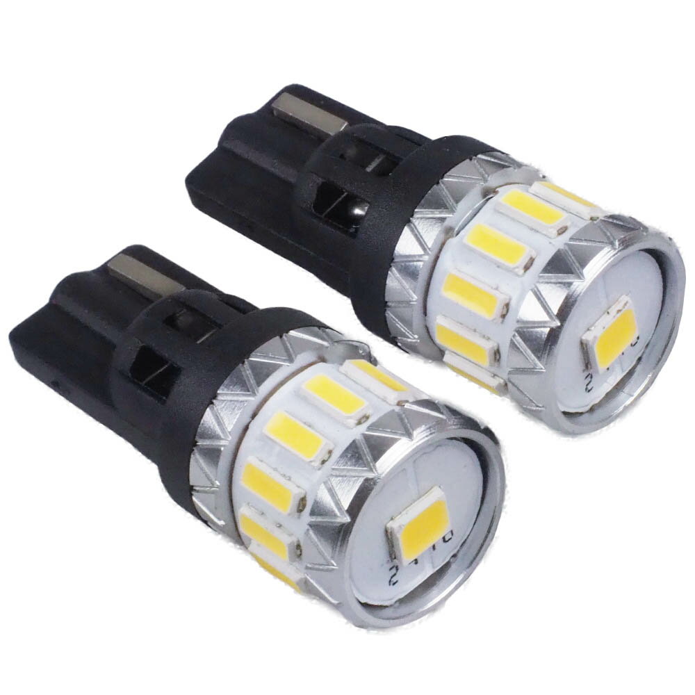 LEDバルブ T10 ホワイト 5500K 140lm 12V 2本 LED バルブ ポジション ライセンス ナンバー バニティ ラゲッジ トランク カーテシー サイドウィンカー ルームランプ 無極性 マルチモジュールタイプ 車用 電球 交換 明るい 高輝度 高光度 省エネ eco 長寿命 車内 照明
