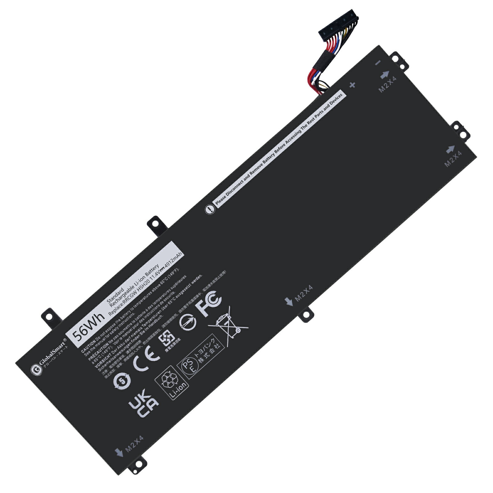 Globalsmart 新品 DELL XPS 15 9560 互換バッテリー【4912mAh 11.4V】対応用 1年保証 高性能 PSE認証 互換バッテリパック XDS