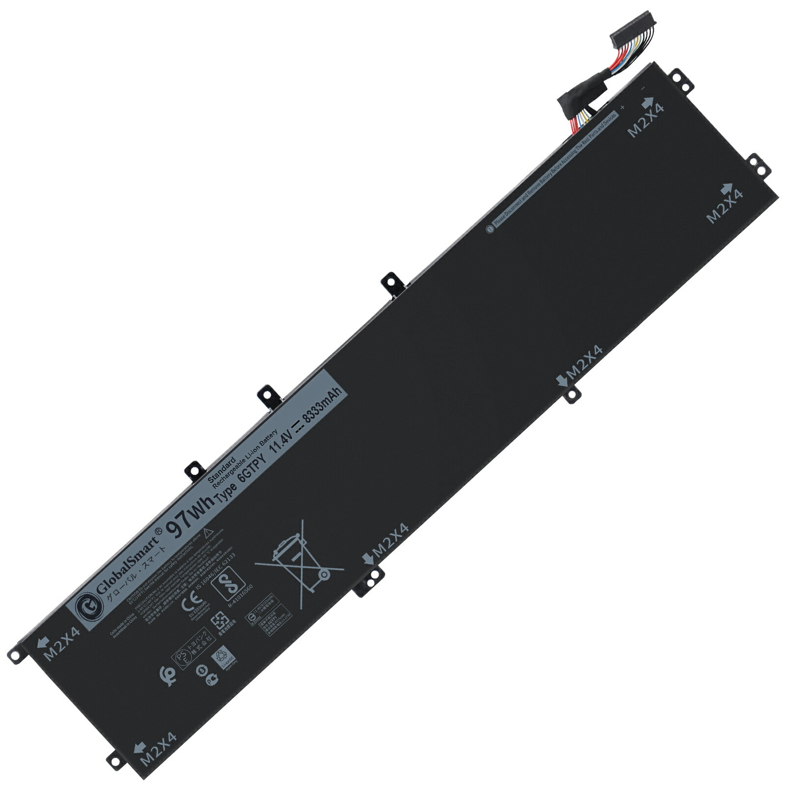 Globalsmart 新品 DELL Precision 5540 互換バッテリー【8333mAh 11.4V】対応用 1年保証 高性能 PSE認証 互換バッテリパック XDW