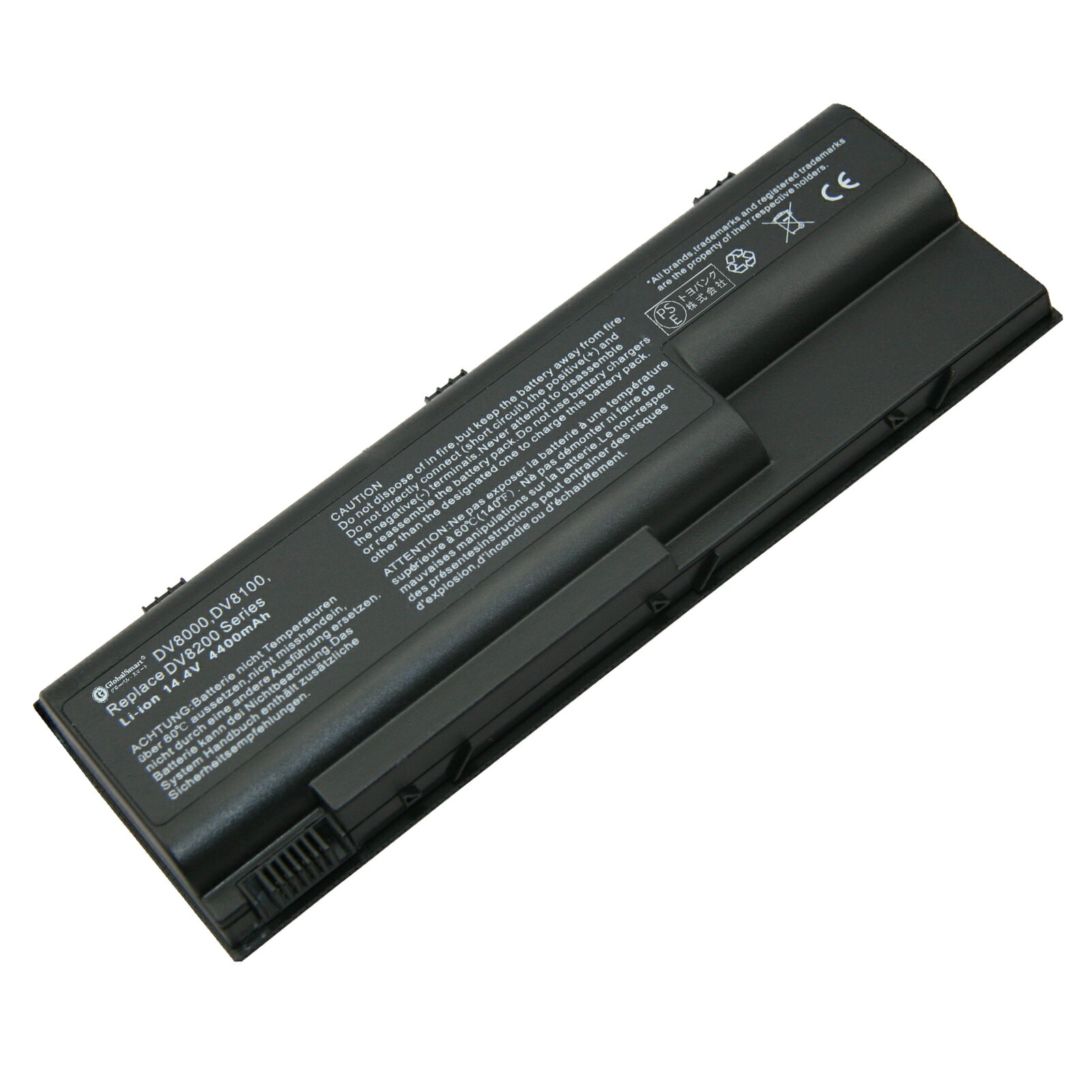 Globalsmart 新品 HP 395789-001 互換バッテリー【4400mAh 14.4V】対応用 1年保証 高性能 PSE認証 互換バッテリパック XDW