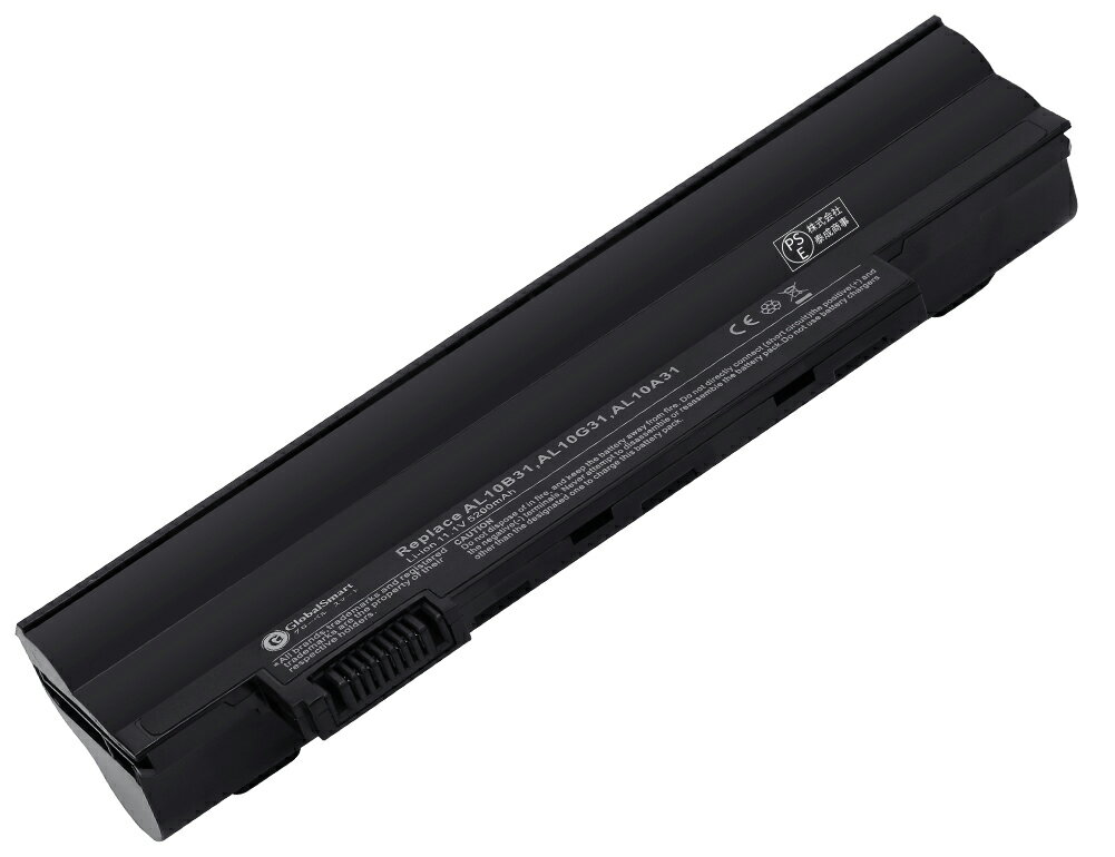 Globalsmart 新品 ACER Aspire One happy2 互換バッテリー【5200mAh 11.1V】対応用 1年保証 高性能 PSE認証 互換バッテリパック XDY