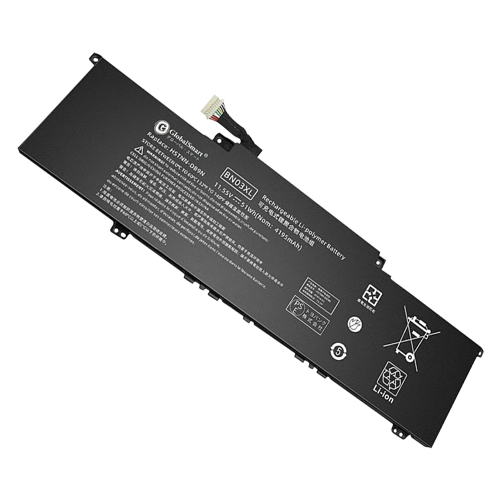 Globalsmart 新品 HP TPN-W154 互換バッテリー【4195mAh 11.55V】対応用 1年保証 高性能 PSE認証 互換バッテリパック XDY 1