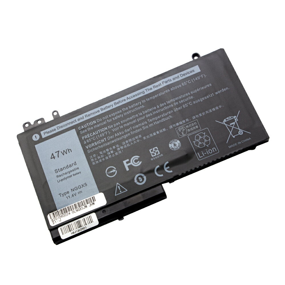 【新品 1年保証】 Dell デル NGGX5 Latitude E5250 ノートパソコン交換バッテリー【4120mAh 11.4V 】大容量 高性能 ノートPC 互換バッテリー【日本国内倉庫発送】【1年保証】【送料無料】