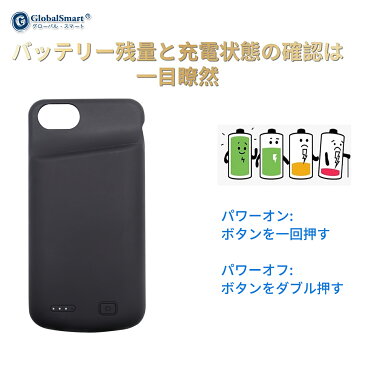 【1年保証】iPhone6Plus/iPhone6S Plus/iPhone7Plus/iPhone8Plus 対応 バッテリーケース 3.8V 5200mAh iPhone8Plus スマホケース モバイルバッテリー【GlobalSmart】【日本国内倉庫発送】【送料無料】