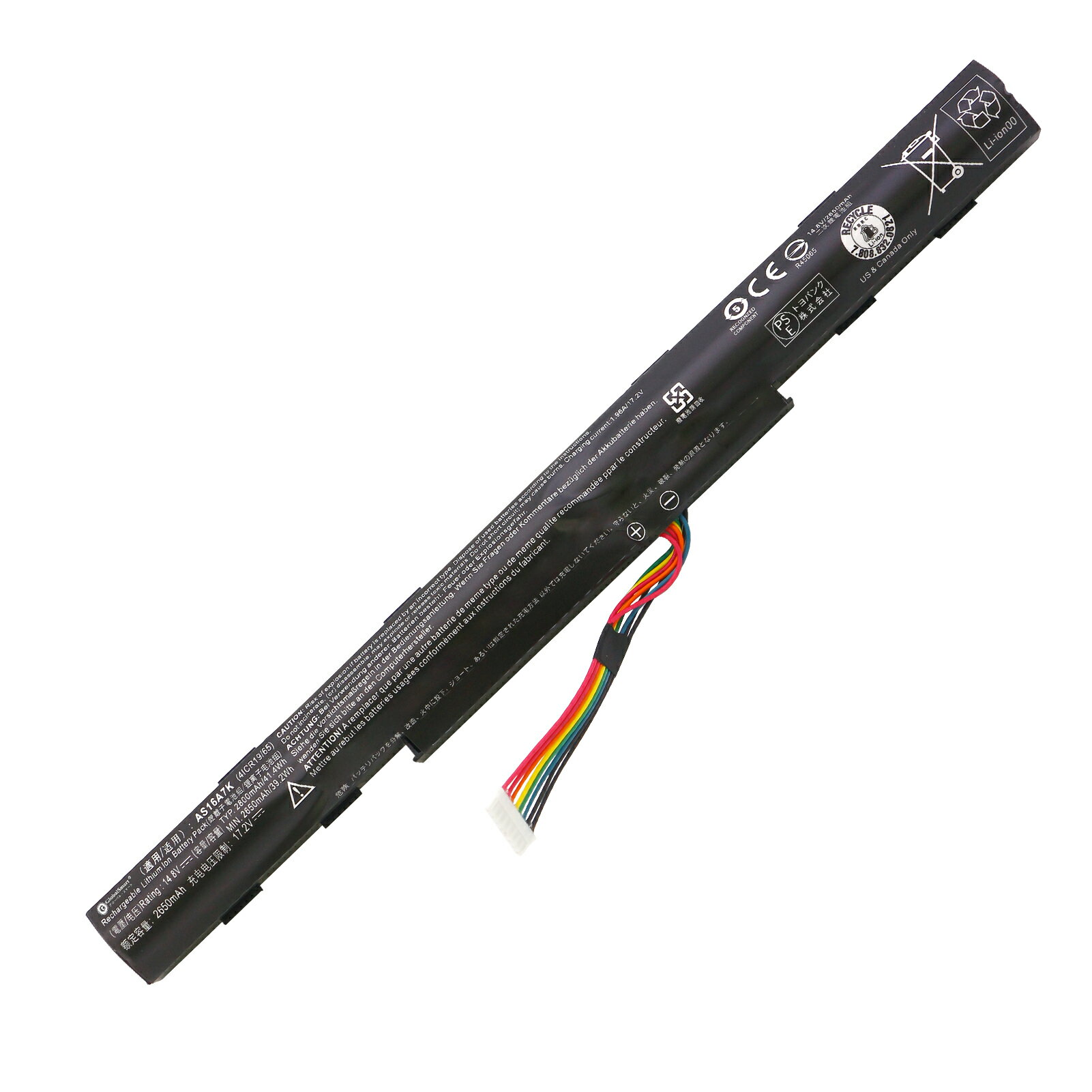 新品 ACER Aspire E5-575G-55S7 大容量互換バッテリパック【14.8V 2800mAh】対応用 1年保証 高性能 PSE認証 互換バッテリー【GlobalSmart】【日本国内倉庫発送】【送料無料】LG23EP