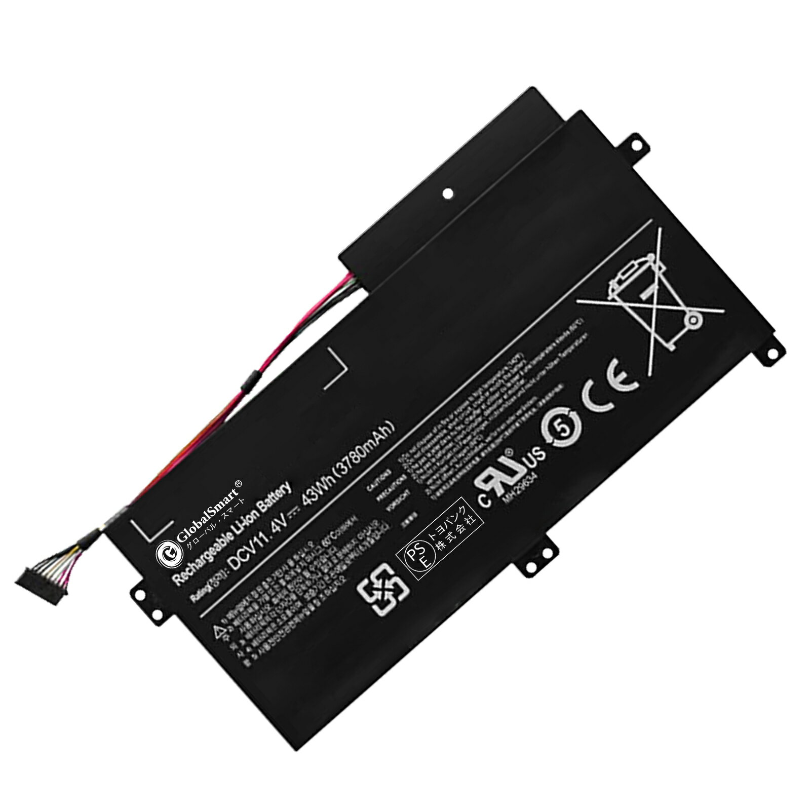 Globalsmart 新品 SAMSUNG NP370R4E-S05CN 大容量互換バッテリパック【3780mAh 11.4V】対応用 1年保証 高性能 PSE認証 互換バッテリー