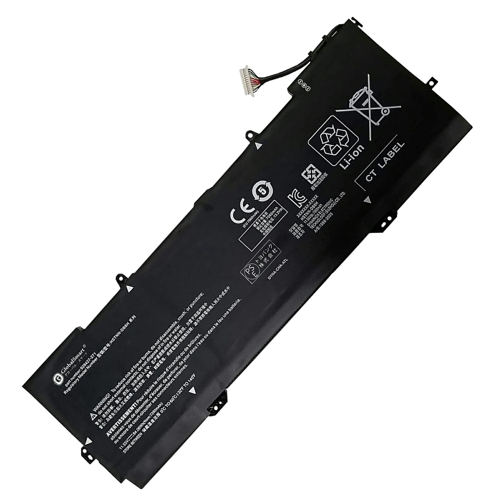 Globalsmart 新品 HP HSTNN-DB8H 大容量互換バッテリパック【7280mAh 11.55V】対応用 1年保証 高性能 PSE認証 互換バッテリー