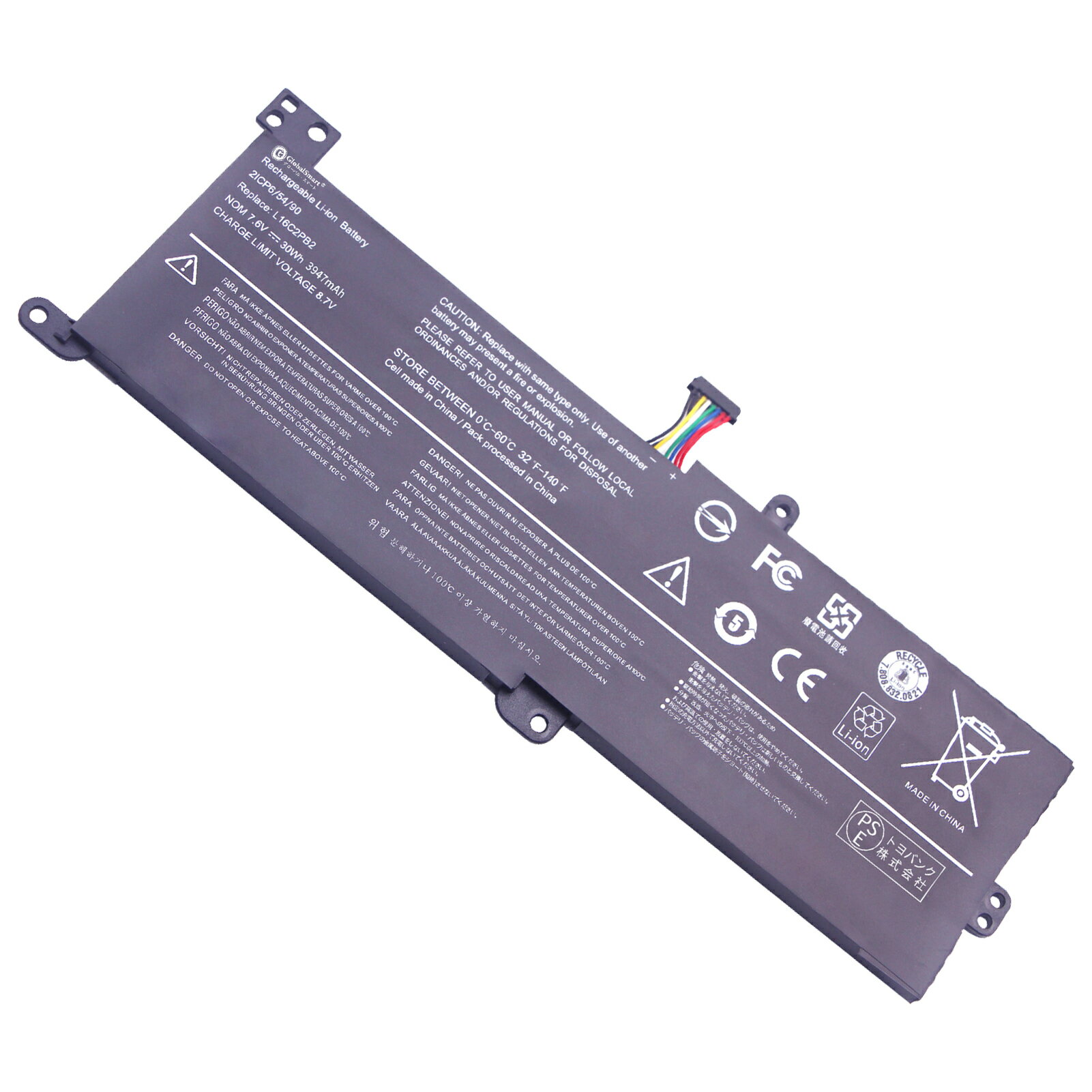 Globalsmart  Lenovo Υ IdeaPad 3-15ADA05(81W10094US) ̸ߴХåƥѥå3947mAh 7.6Vб Globalsmart ǽ PSEǧ Lenovo Υ Ideapad 320 330 520 ꡼ ¢Хåƥ꡼ L16M2PB1 L16C2PB2 L16L2PB2 ߴХåƥ꡼