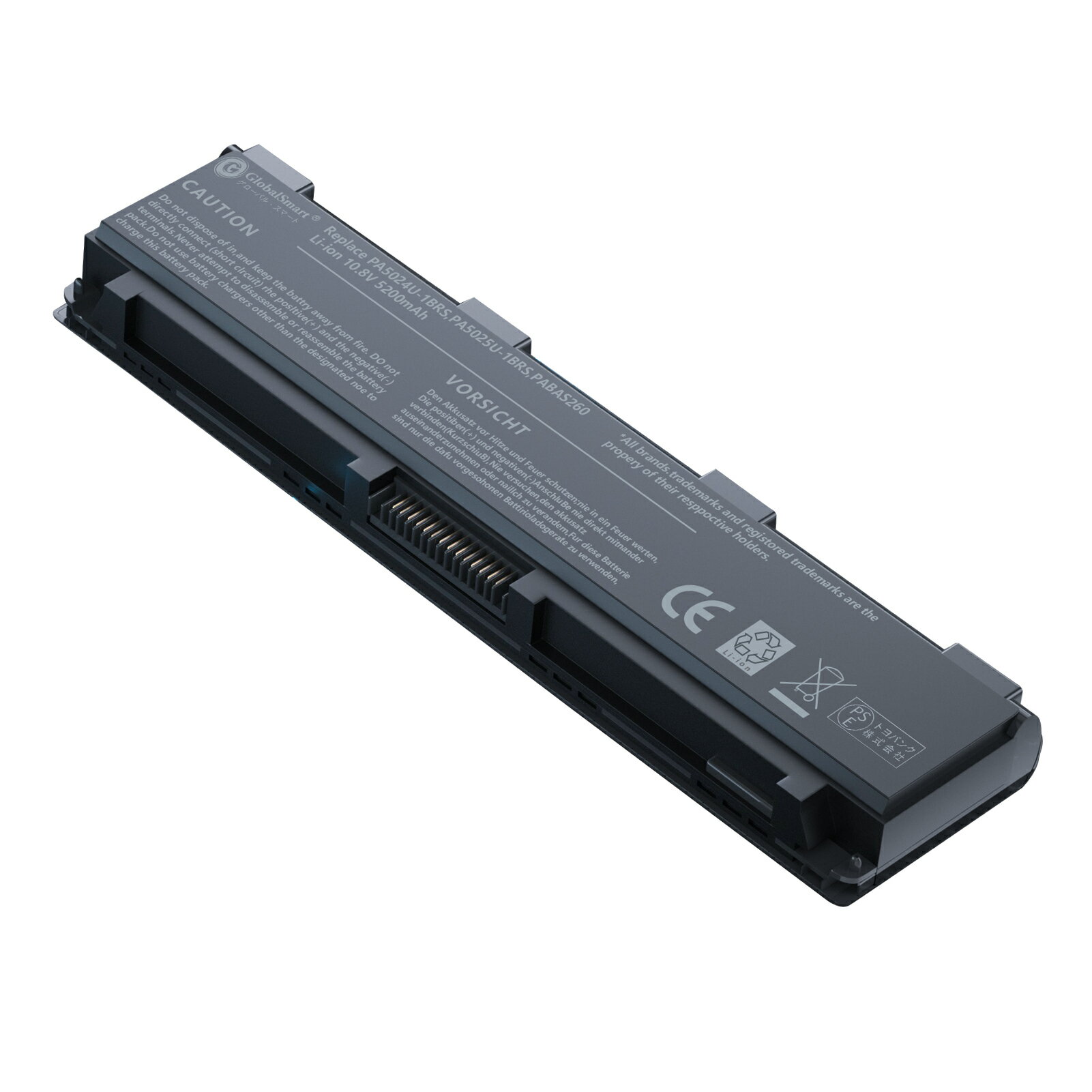 【1年保証】【大容量 5200mAh】東芝 Dynabook PA5024, UT552 用 【5.2Ah 10.8V】PA5024U , PABAS260 , PA5027U , PABAS263 , PA5023U GlobalSmart 高性能 ノートパソコン 互換 バッテリー【PSE認証済】【日本国内倉庫発送】【送料無料】