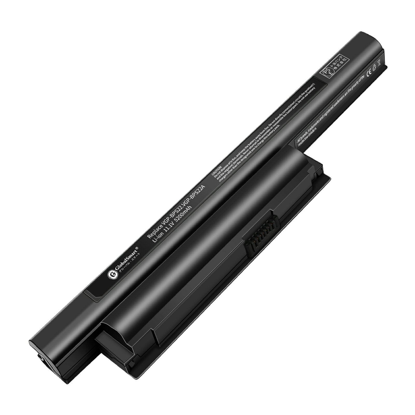 GlobalSmart 新品 SONY ソニー Sony VGP-BPS22 VGP-BPS22A VGP-BPL22 【11.1v ・5200mAh】 ブラック 対応用 GlobalSmart VAIO VPC-EB42EG/BI 高性能 ノートパソコン 互換 バッテリー