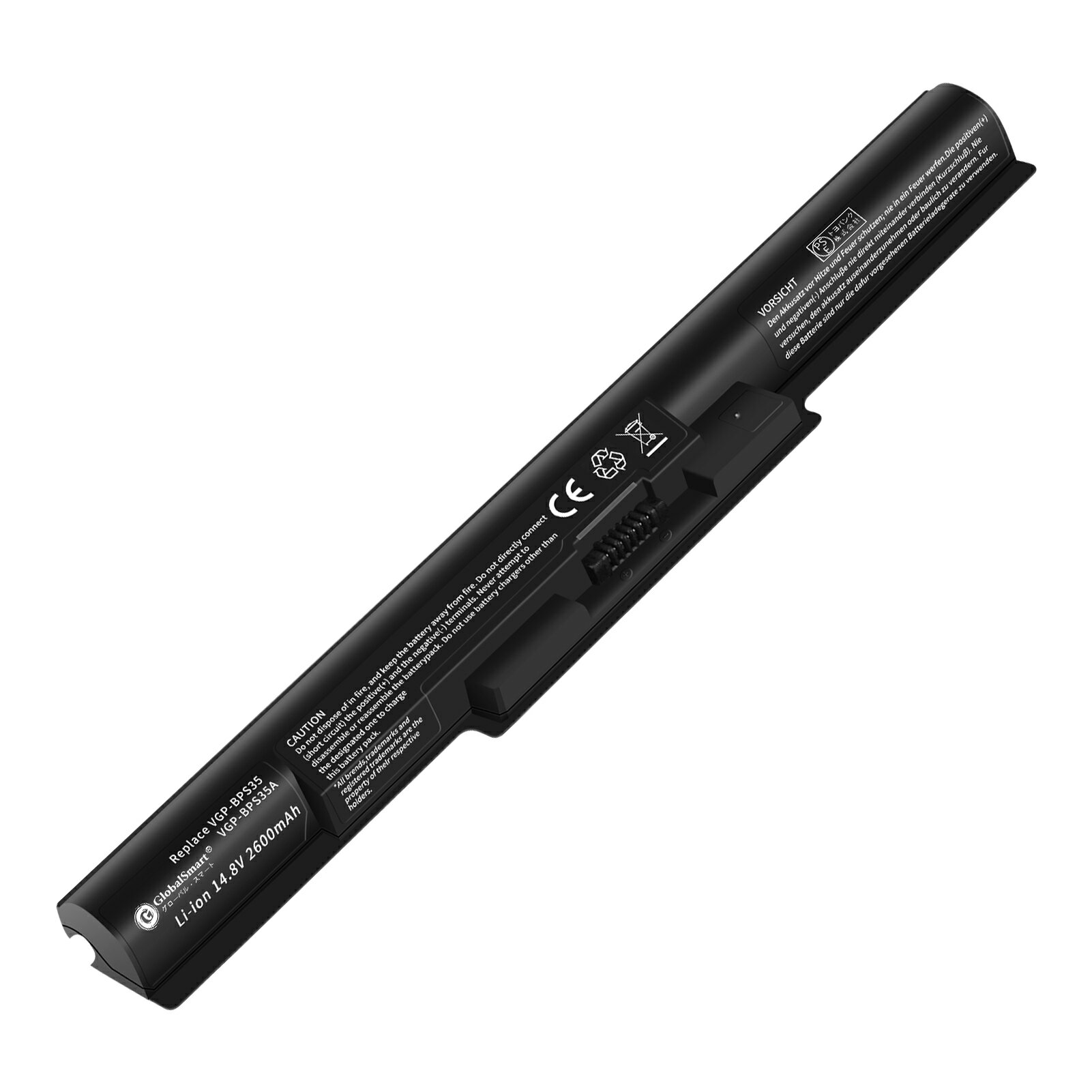 Globalsmart 新品 SONY VAIO Fit 14E 大容量互換バッテリパック【2600mAh 14.8V】対応用 Globalsmart 高性能 PSE認証 Sony VAIO Fit 14E 15E バッテリー VGP-BPS35A VJ8BPS35A 対応 互換バッテリー