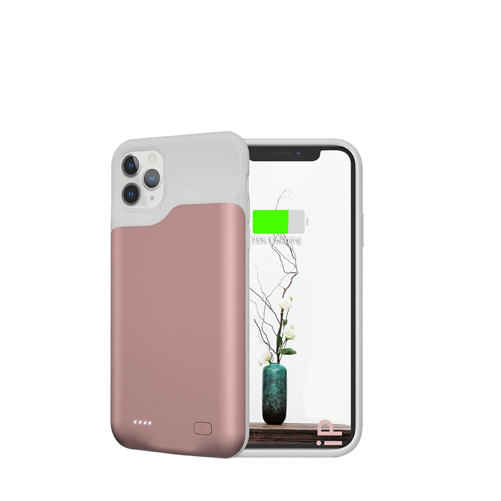 ケース型バッテリー iPhone 11 Pro 対応 薄型バッテリーケース 6000mAh シリコン ケース 耐衝撃 バッテリー内蔵ケース 充電ケース 急速充電 携帯充電器 旅行用 ピンク 保護ケース