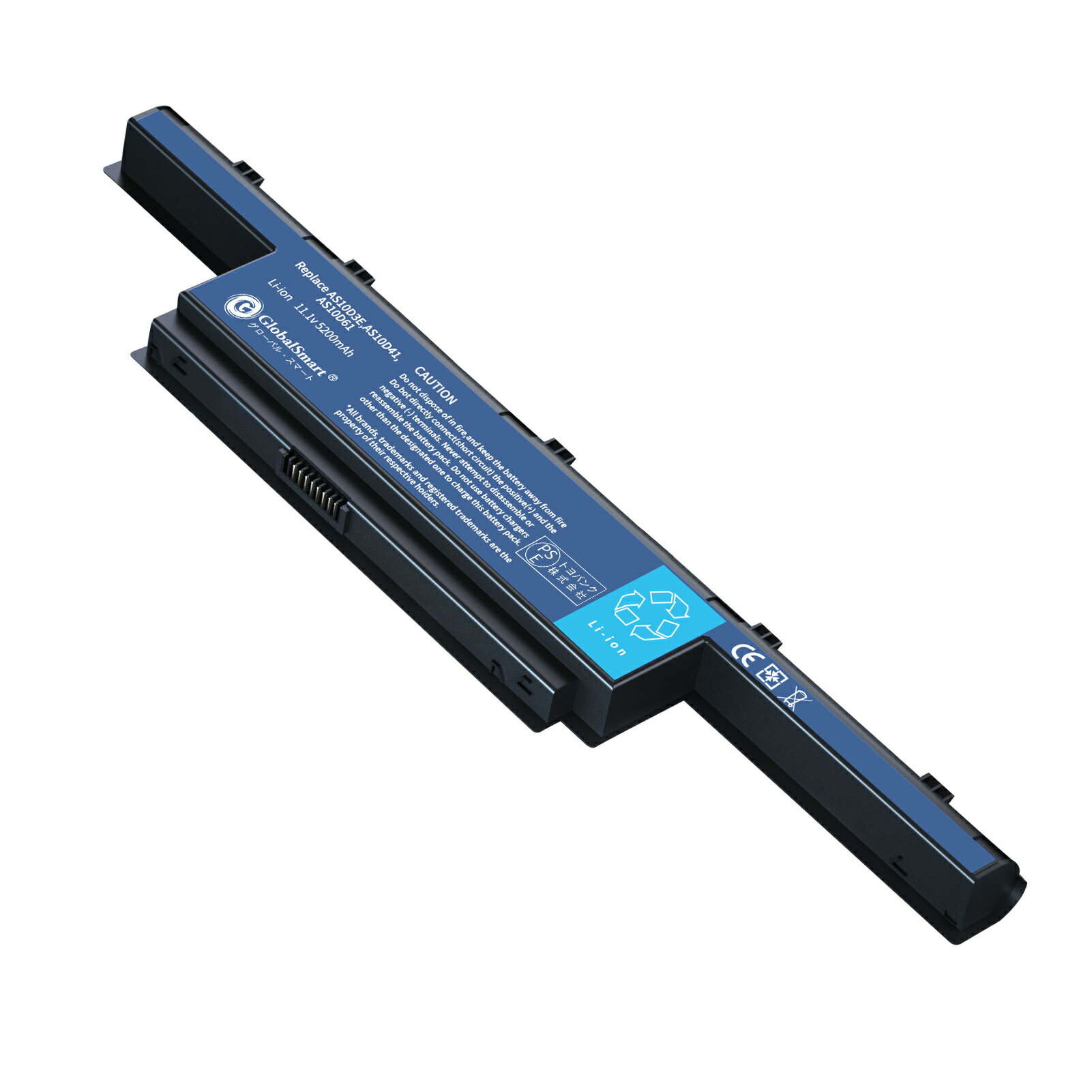 Globalsmart 新品 ACER エイサー D528 大容量互換 WKX バッテリパック【5200mAh 11.1V】対応用 1年保証 高性能 PSE認証 互換バッテリー