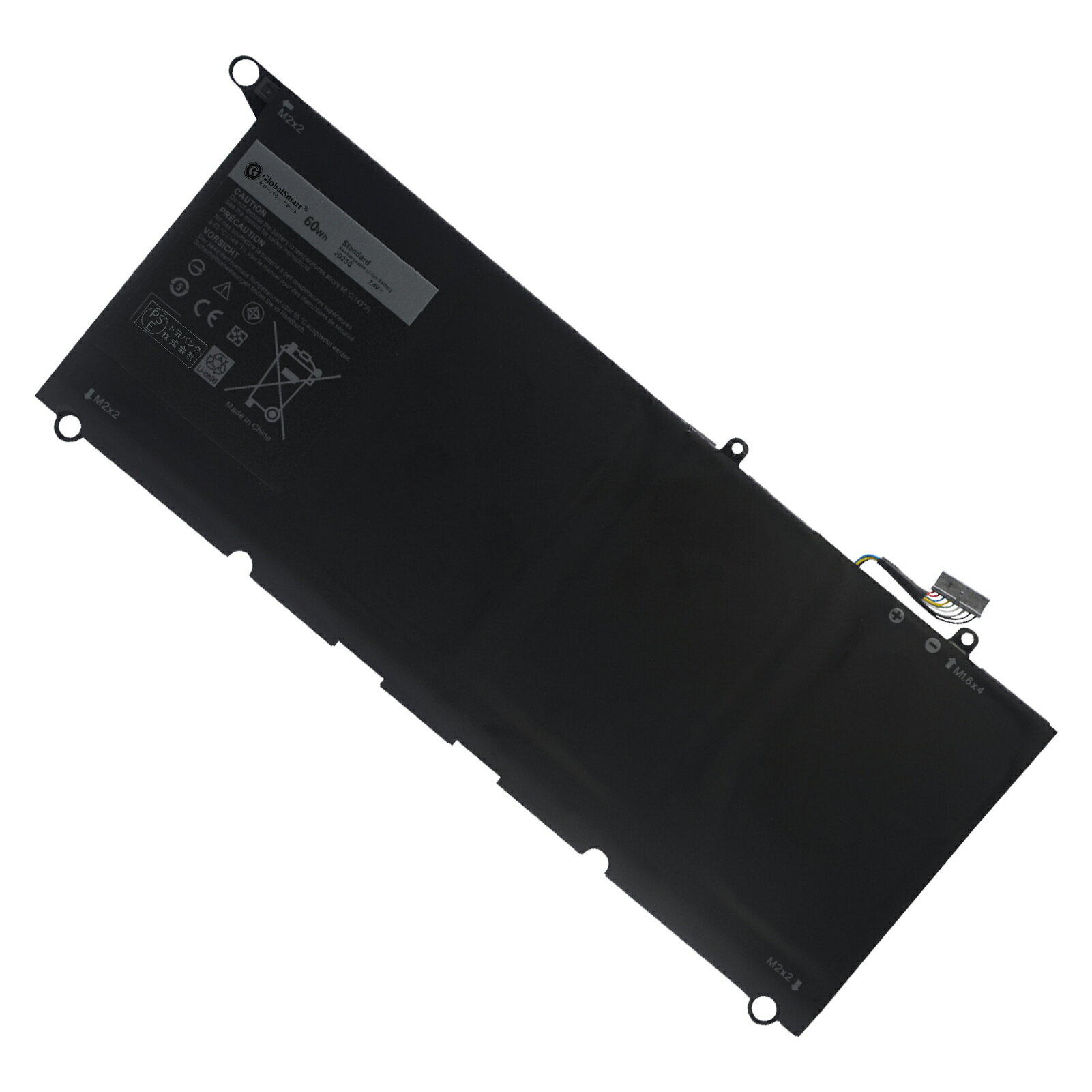 Globalsmart 新品 HP COMPAQ Dell XPS 13 9343 大容量互換バッテリパック【60Wh 7.4V】対応用 Globalsmart 高性能 PSE認証 Dell デル XPS 13 (9343)(9350) 交換用バッテリー JD25G 90V7W 互換バッテリー