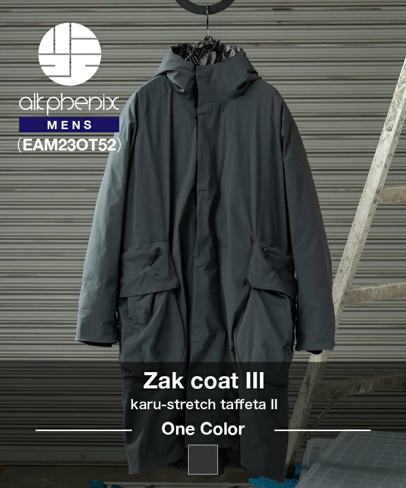 《alk phenix》アルクフェニックスメンズ｜Zak coat IIIkaru-stretch taffeta II （EAM23OT52）2023A/WSALE 定価69,300円→48,510円【後払決済不可】